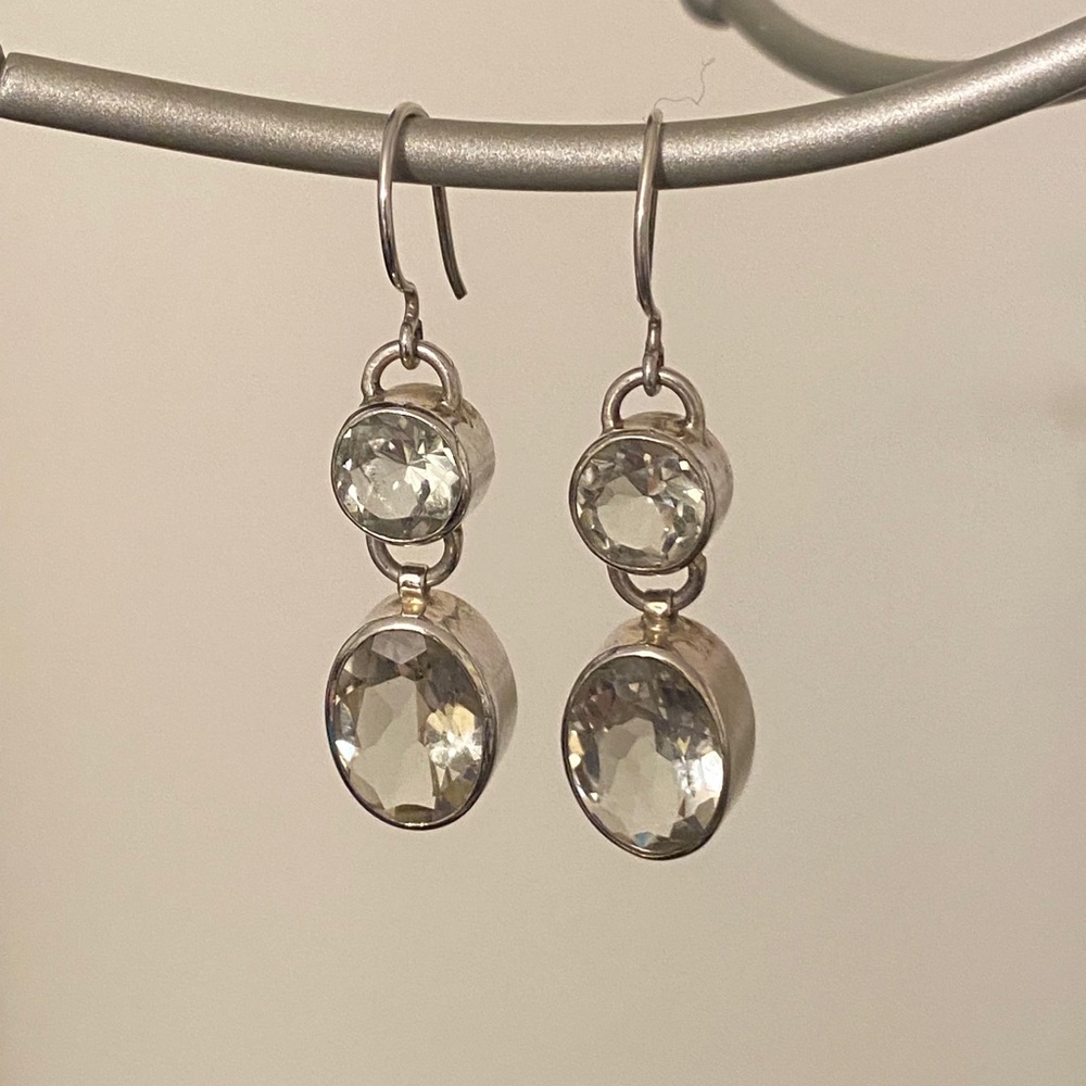 Green amethyst stone earrings